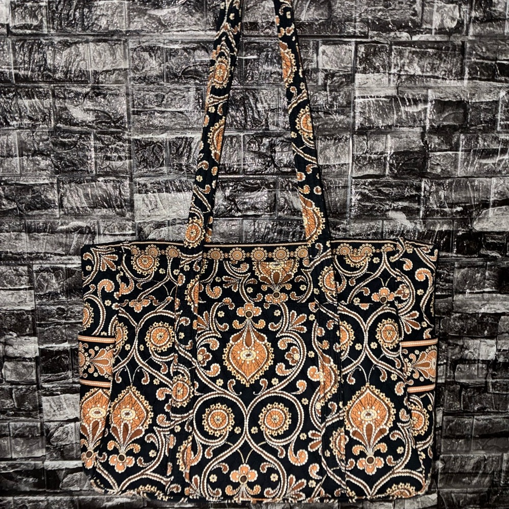 Vera Bradley Black and Gold Paisley Tote - Picture 2 of 3